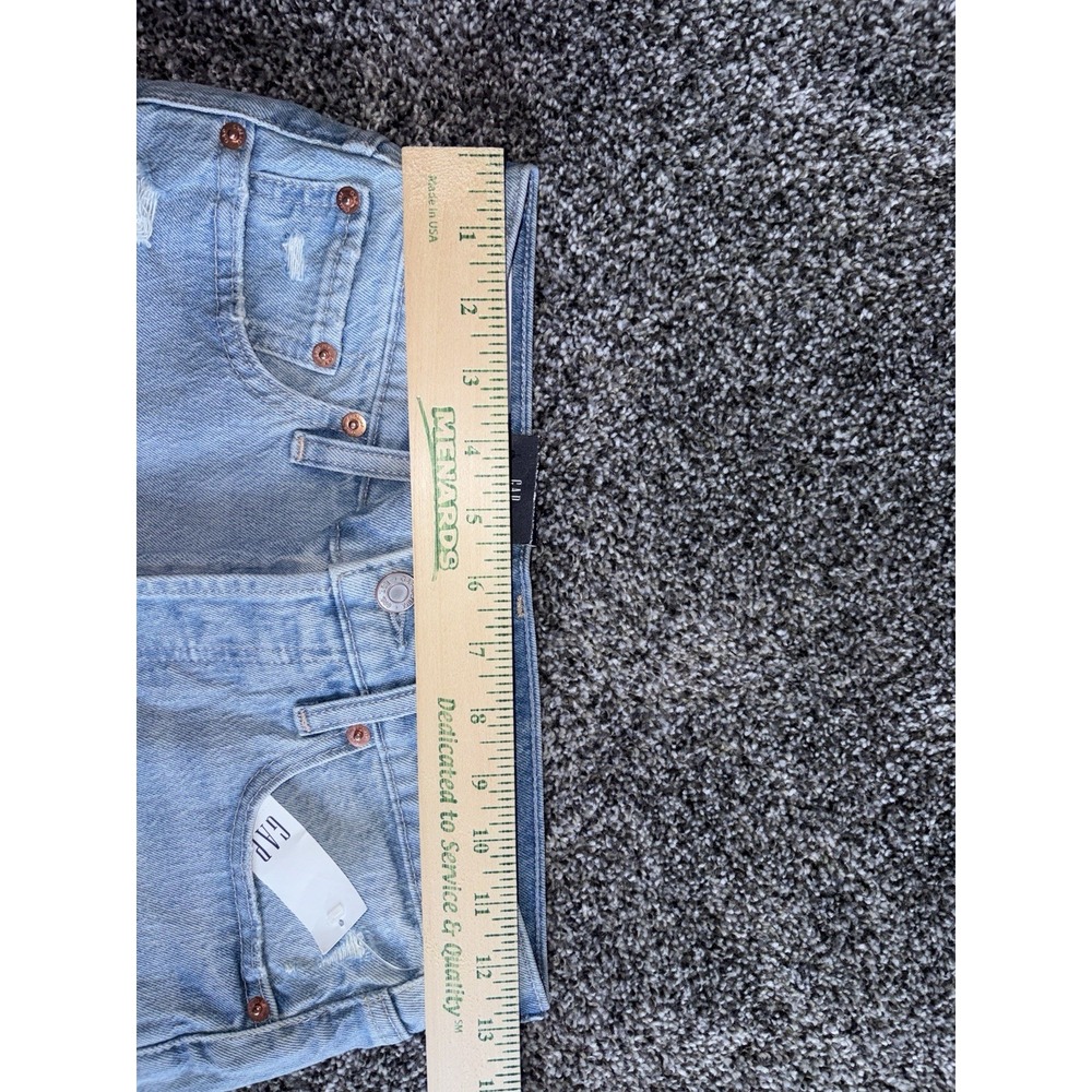 GAP Cheeky Straight High Rise Denim Blue Jeans 26 / 2R NWT Light Wash Distressed - Picture 7 of 14